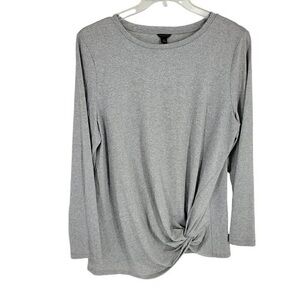 Ann Taylor Heather Gray Long Sleeve Top